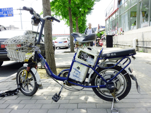 Photo d'un vélo électrique en Chine